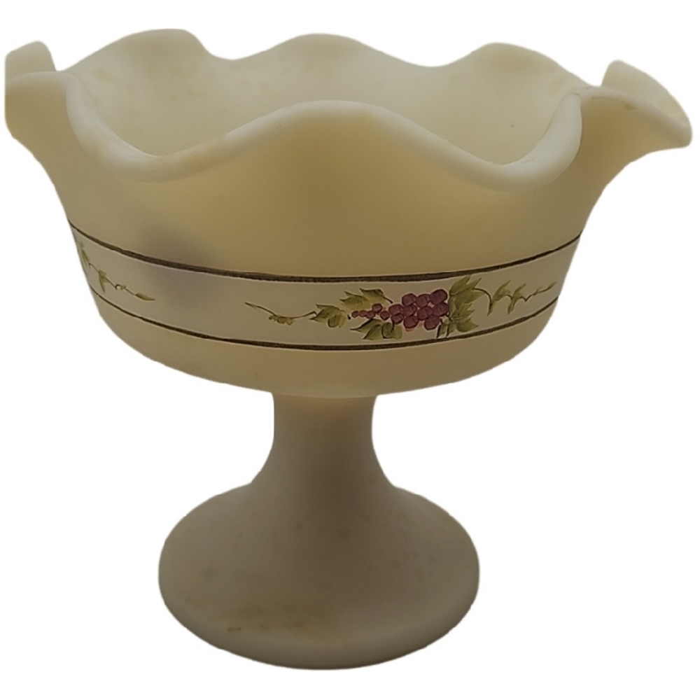 💚 FENTON vintage signed glass custard dish
